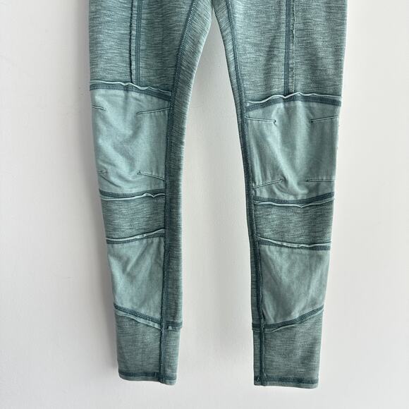 Free People Catch Me If You Can Leggings XS Moto Snap Button Cotton Patchwork - Picture 3 of 13